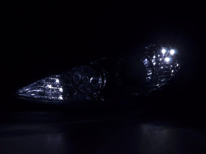 Scheinwerfer Set Daylight LED TFL-Optik Peugeot 206 Bj. 98-05 chrom