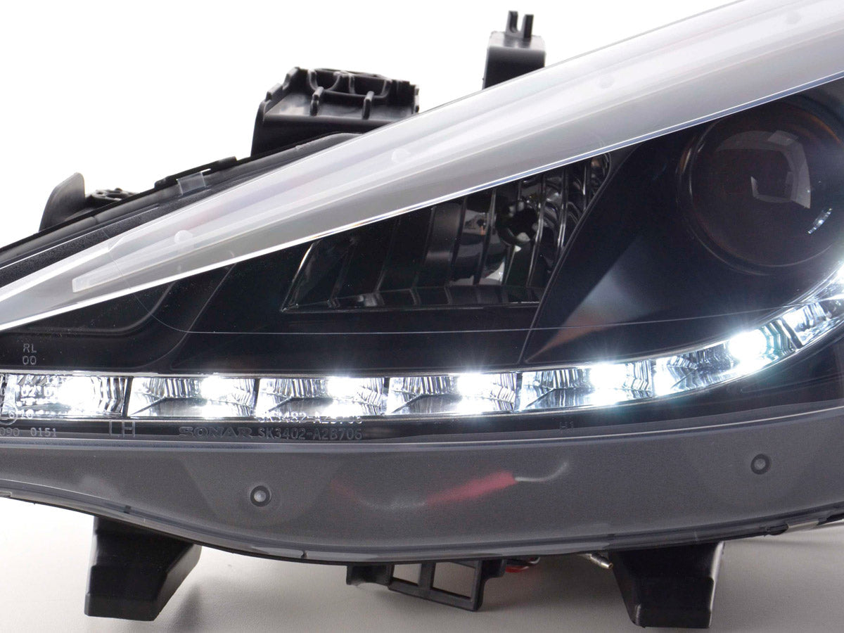 Scheinwerfer Set Daylight LED TFL-Optik Peugeot 207  06- schwarz