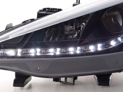 Scheinwerfer Set Daylight LED TFL-Optik Peugeot 207 Bj. 06- schwarz