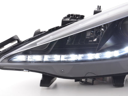 Scheinwerfer Set Daylight LED Tagfahrlicht Peugeot 207  06- schwarz für Rechtslenker