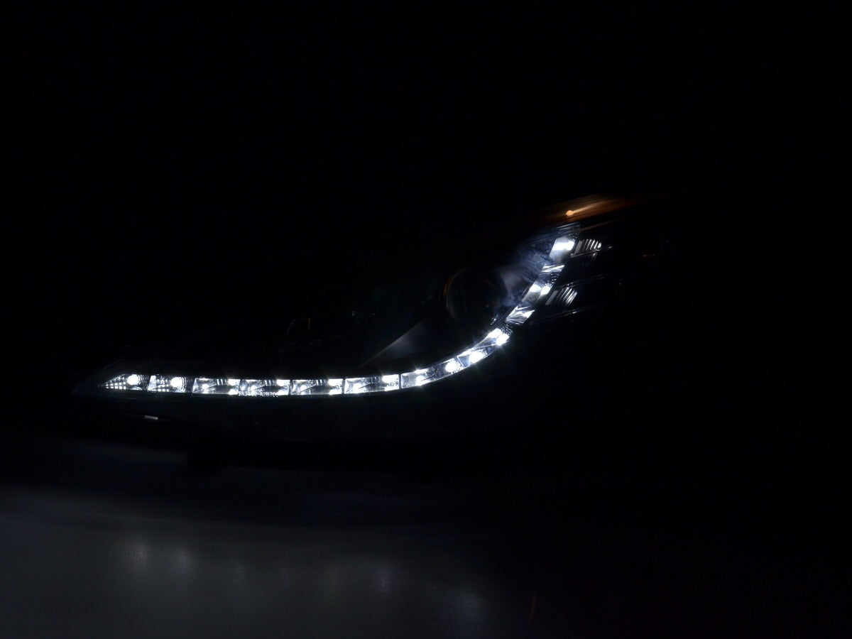 Scheinwerfer Set Daylight LED Tagfahrlicht Peugeot 207 Bj. 06- schwarz für Rechtslenker