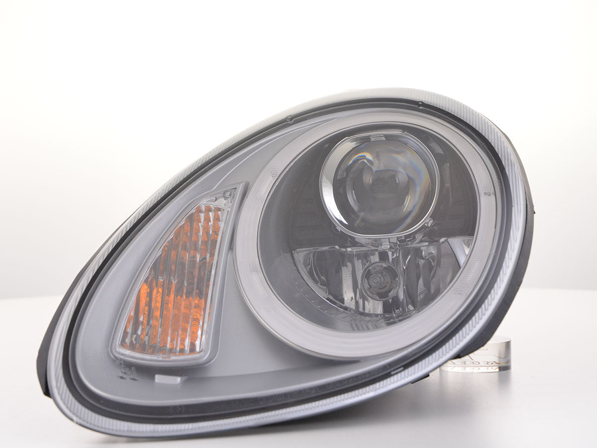Scheinwerfer Set Xenon Daylight LED TFL-Optik Porsche Boxster Typ 987 Bj. 04-09 silber