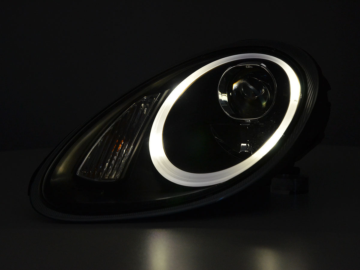 Scheinwerfer Set Xenon Daylight LED TFL-Optik Porsche Boxster Typ 987 Bj. 04-09 schwarz