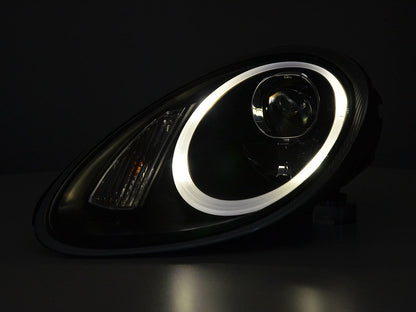 Scheinwerfer Set Xenon Daylight LED TFL-Optik Porsche Boxster Typ 987 Bj. 04-09 schwarz