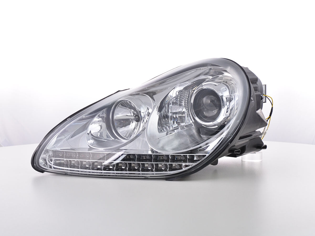 Scheinwerfer Set Daylight LED TFL-Optik Porsche Cayenne 9PA Bj. 02-06 chrom