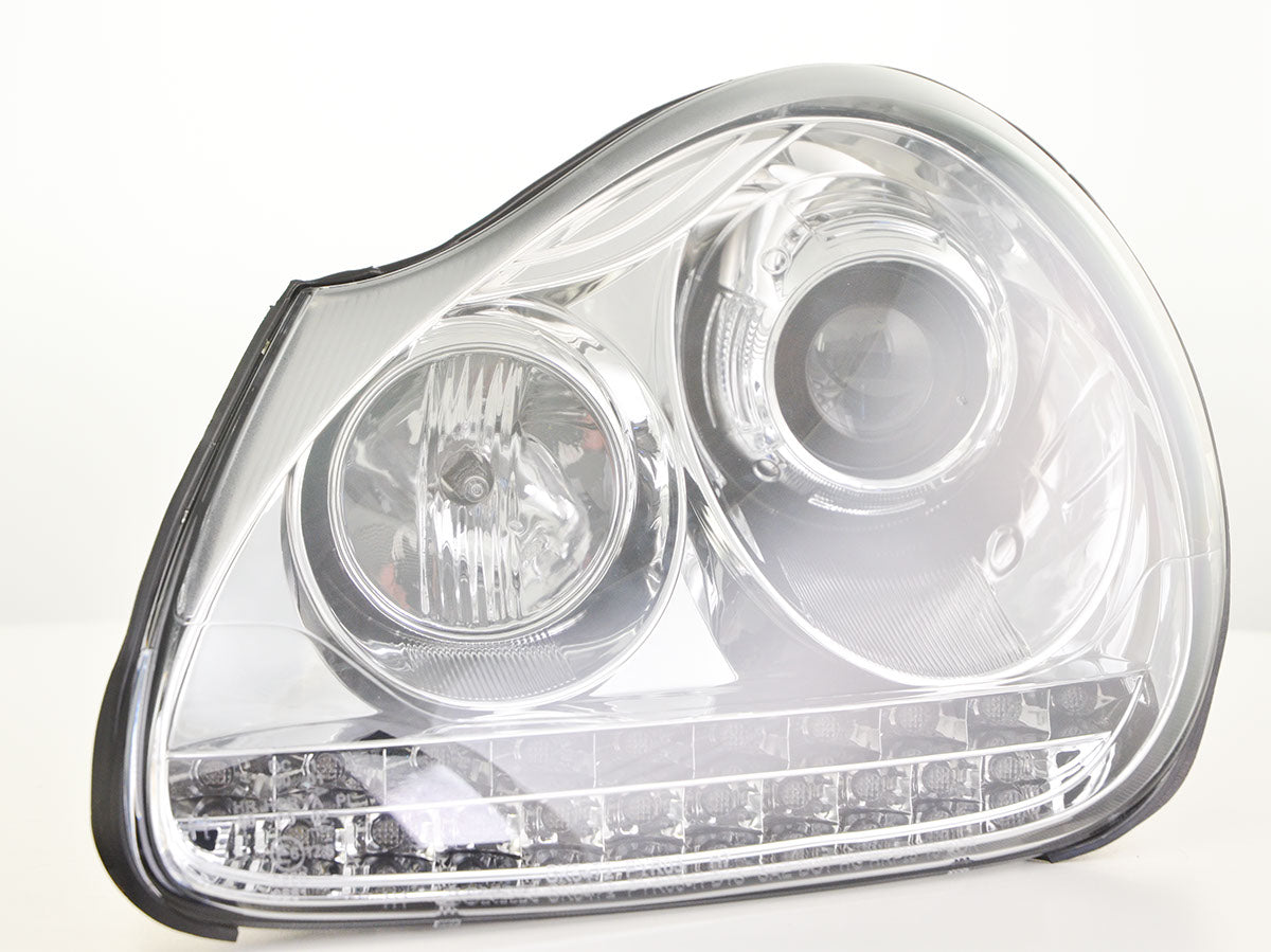 Scheinwerfer Set Daylight LED TFL-Optik Porsche Cayenne 9PA Bj. 02-06 chrom