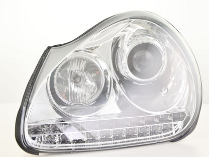 Scheinwerfer Set Daylight LED TFL-Optik Porsche Cayenne 9PA Bj. 02-06 chrom