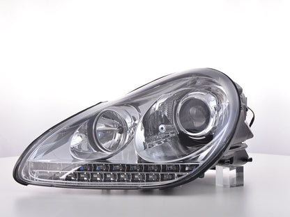 Scheinwerfer Set Xenon Daylight LED TFL-Optik Porsche Cayenne 9PA Bj. 02-06 chrom