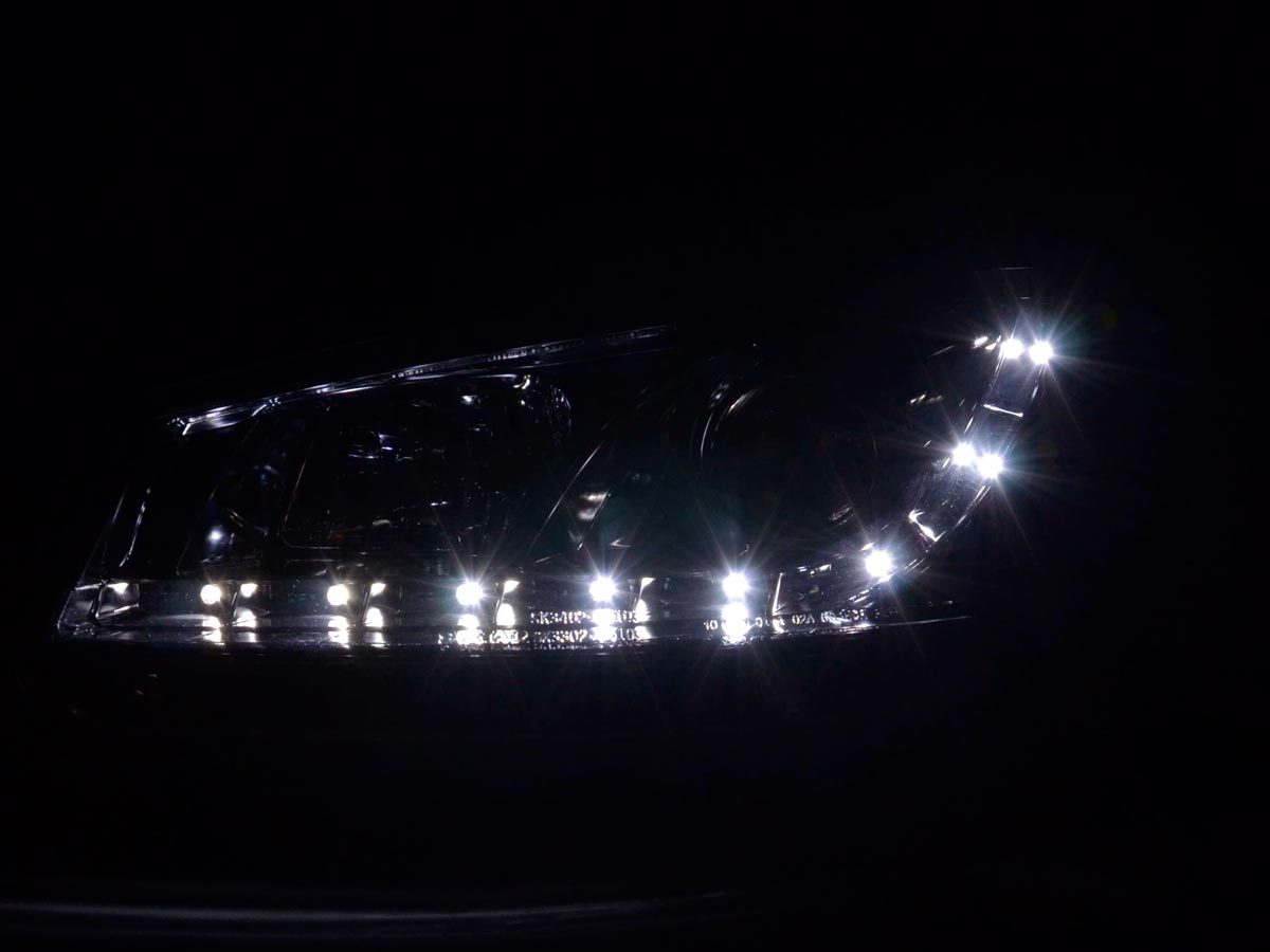 Scheinwerfer Set Daylight LED TFL-Optik Renault Megane 2 3/5-trg. Bj. 03-06 chrom