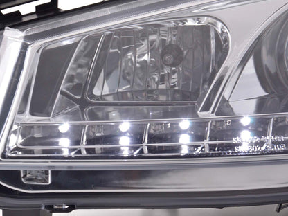 Scheinwerfer Set Daylight LED TFL-Optik Renault Megane 2 3/5-trg. Bj. 03-06 chrom