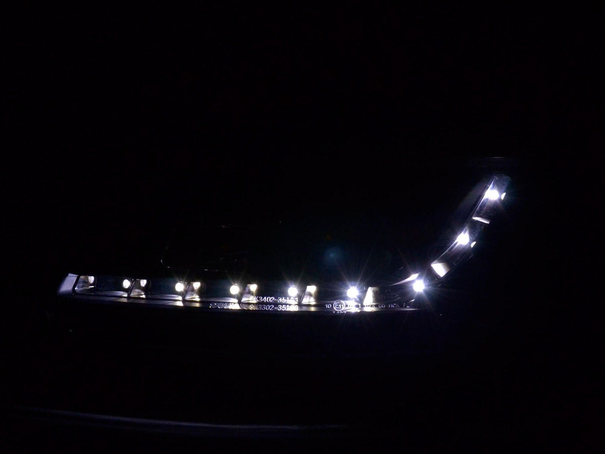 Scheinwerfer Set Daylight LED TFL-Optik Renault Megane 2 3/5-trg. Bj. 03-06 schwarz