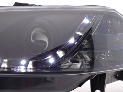 Scheinwerfer Set Daylight LED TFL-Optik Renault Megane 2 3/5-trg. Bj. 03-06 schwarz