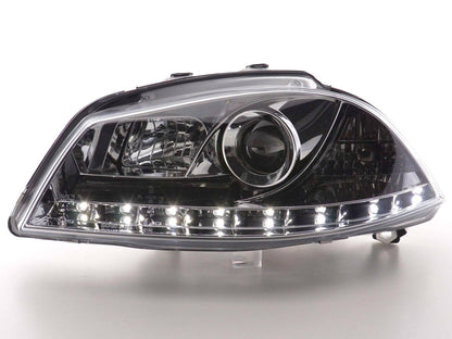 Scheinwerfer Set Daylight LED TFL-Optik Seat Ibiza Typ 6L Bj. 03-08 chrom