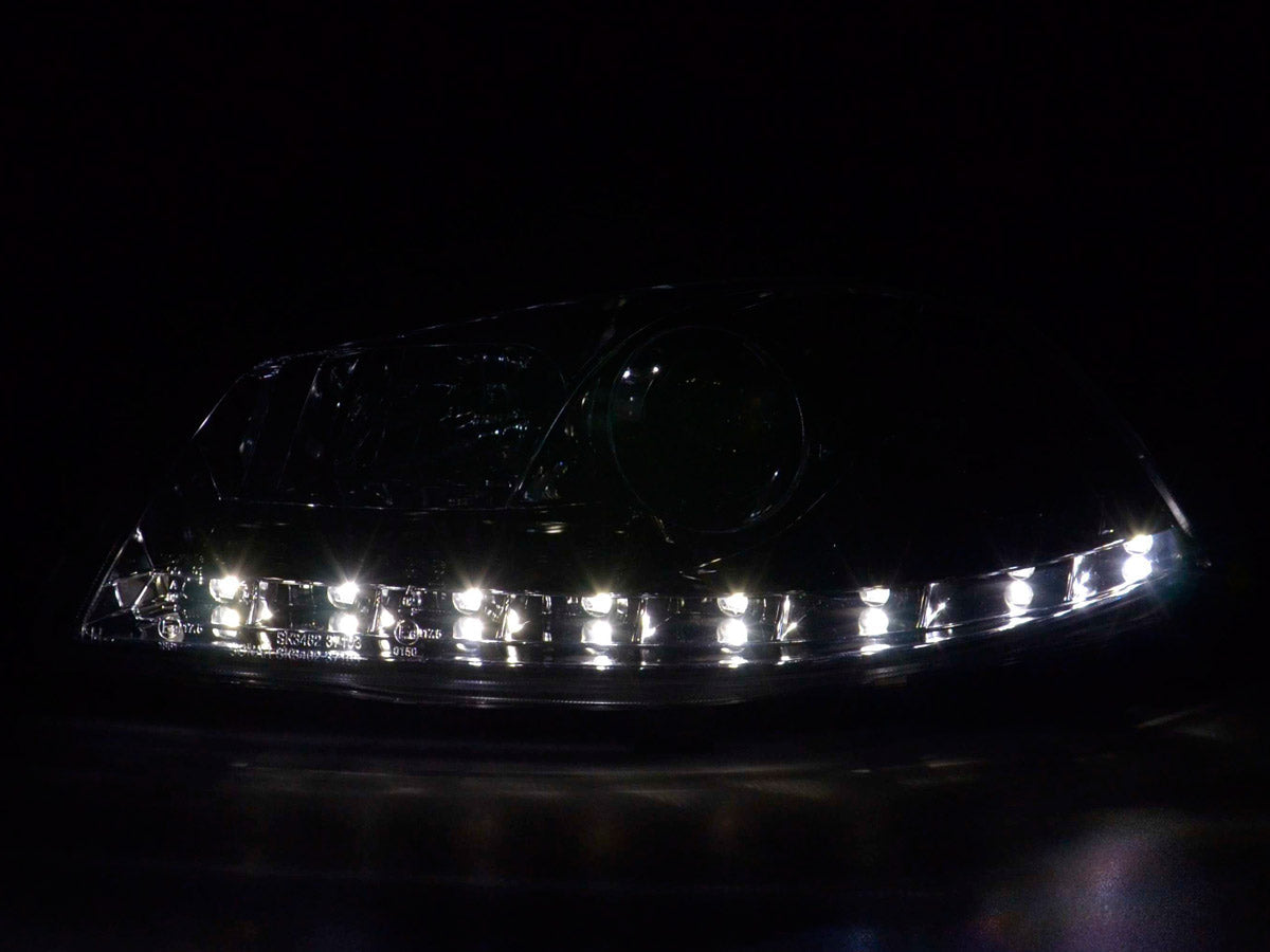 Scheinwerfer Set Daylight LED TFL-Optik Seat Ibiza Typ 6L Bj. 03-08 chrom