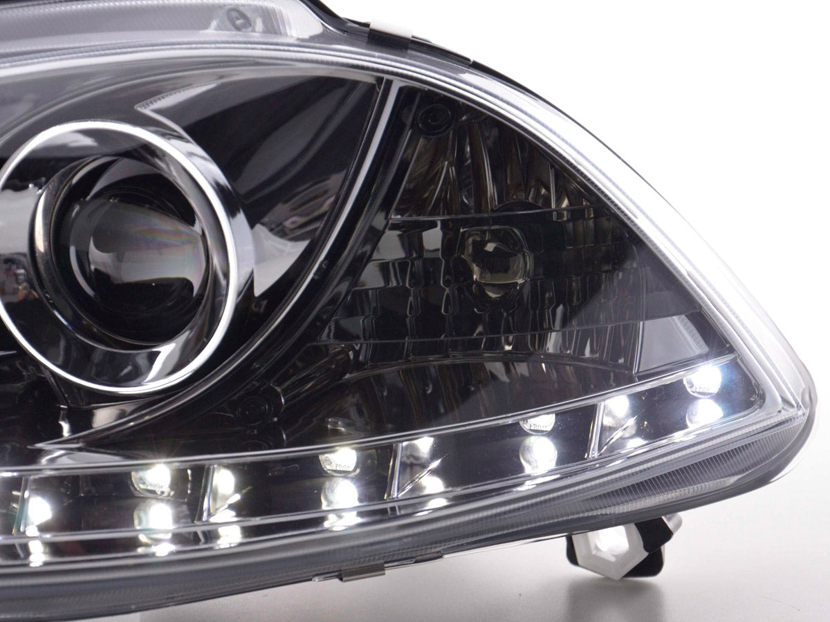 Scheinwerfer Set Daylight LED TFL-Optik Seat Ibiza Typ 6L Bj. 03-08 chrom