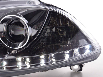 Scheinwerfer Set Daylight LED TFL-Optik Seat Ibiza Typ 6L Bj. 03-08 chrom