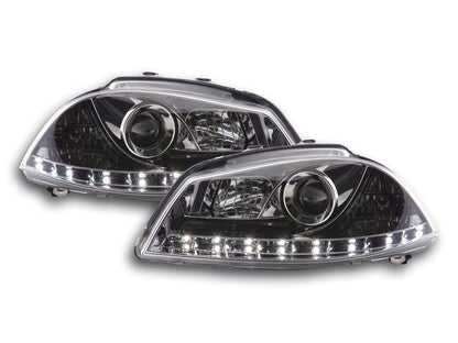 Scheinwerfer Set Daylight LED TFL-Optik Seat Ibiza Typ 6L Bj. 03-08 chrom