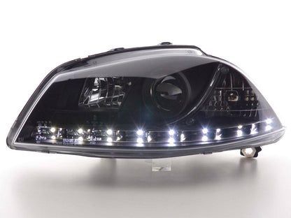 Scheinwerfer Set Daylight LED TFL-Optik Seat Ibiza Typ 6L Bj. 03-08 schwarz