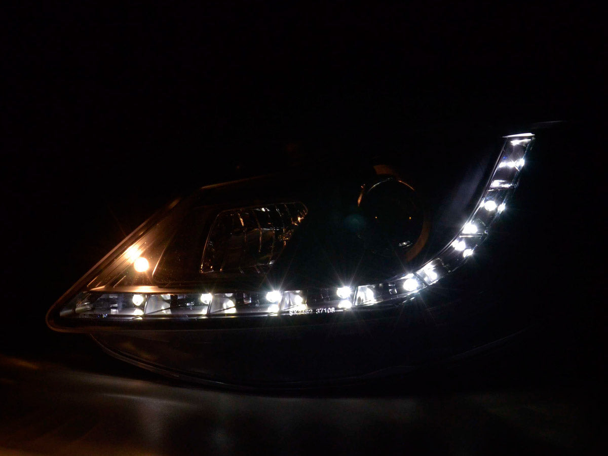 Scheinwerfer Set Daylight LED TFL-Optik Seat Ibiza Typ 6J Bj. 08- schwarz