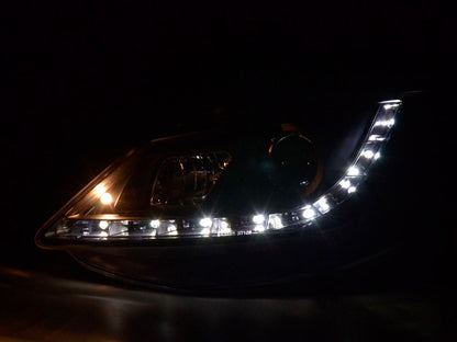 Scheinwerfer Set Daylight LED TFL-Optik Seat Ibiza Typ 6J Bj. 08- schwarz