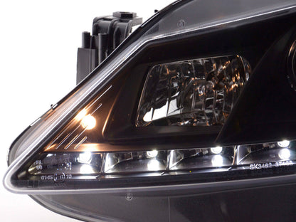 Scheinwerfer Set Daylight LED TFL-Optik Seat Ibiza Typ 6J Bj. 08- schwarz