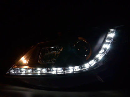 Scheinwerfer Set Daylight LED Tagfahrlicht Seat Ibiza Typ 6J Bj. 08- schwarz