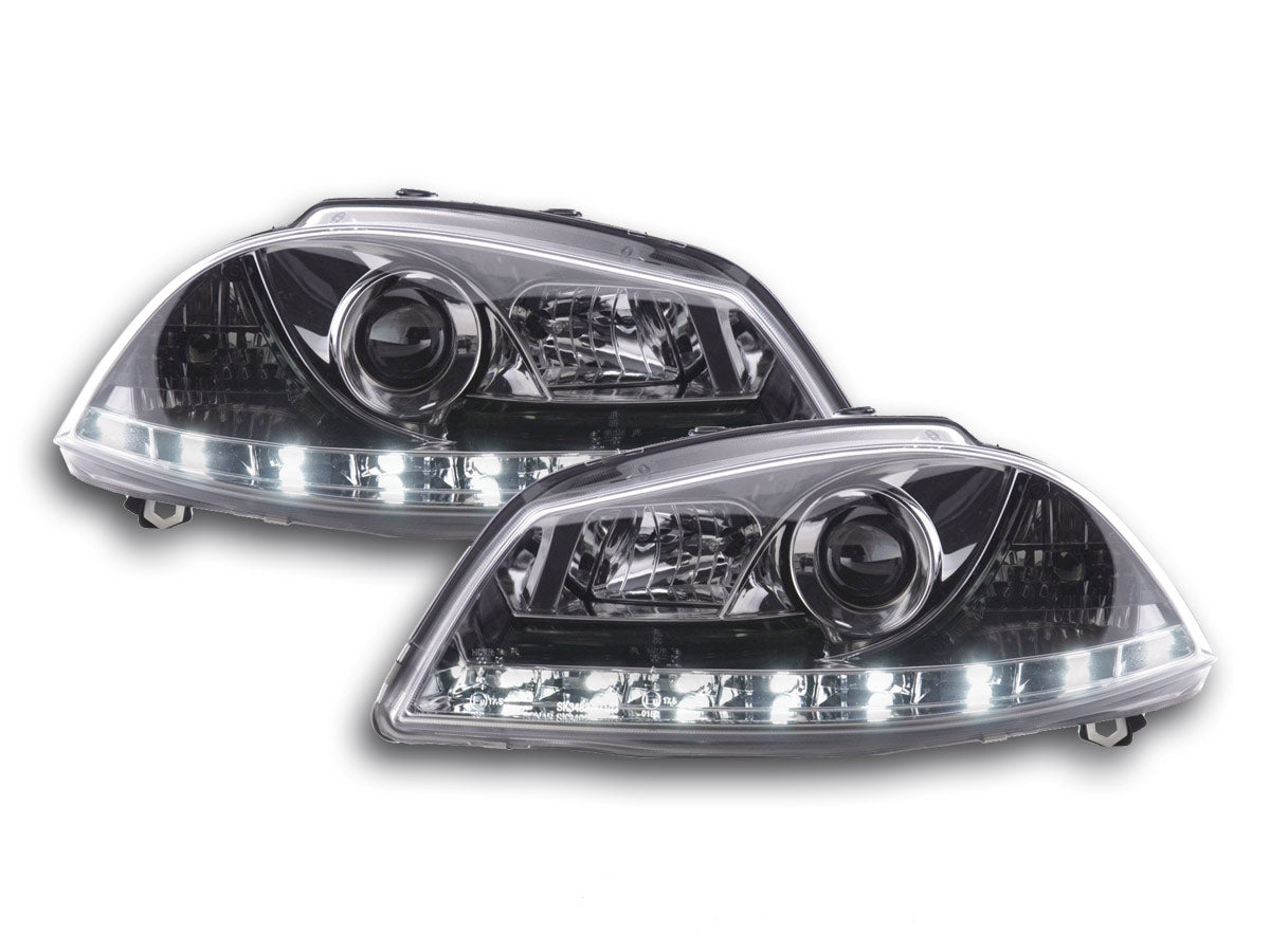Scheinwerfer Set Daylight LED Tagfahrlicht Seat Ibiza 3 6L Bj. 02-08 chrom