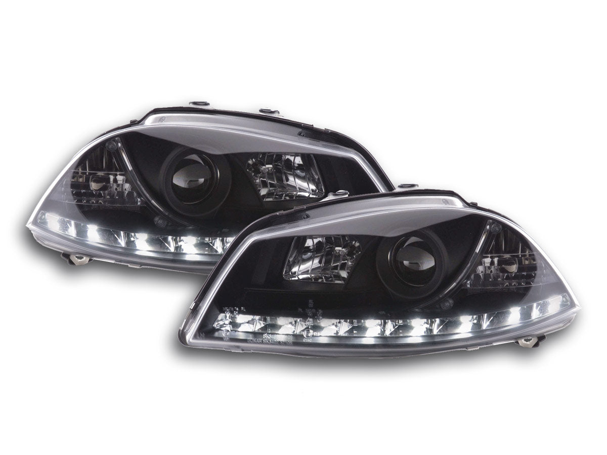 Scheinwerfer Set Daylight LED Tagfahrlicht Seat Ibiza 3 6L  02-08 schwarz