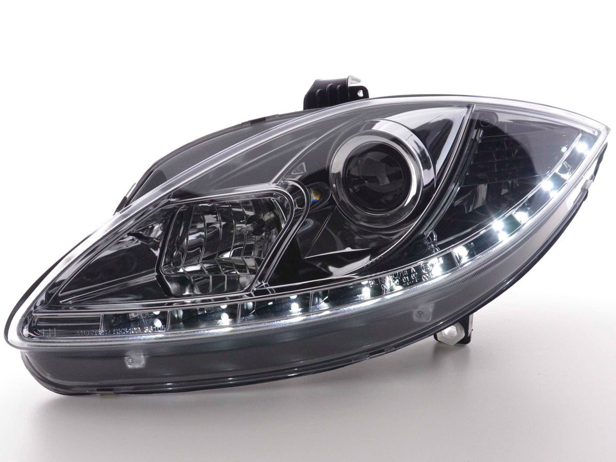 Scheinwerfer Set Daylight LED TFL-Optik Seat Leon Typ 1P / Altea/Toledo Typ 5P Bj. 05-09 chrom