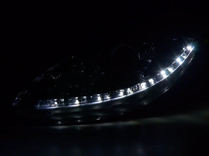 Scheinwerfer Set Daylight LED TFL-Optik Seat Leon Typ 1P / Altea/Toledo Typ 5P Bj. 05-09 chrom