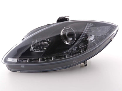 Scheinwerfer Set Daylight LED TFL-Optik Seat Leon Typ 1P / Altea/Toledo Typ 5P schwarz