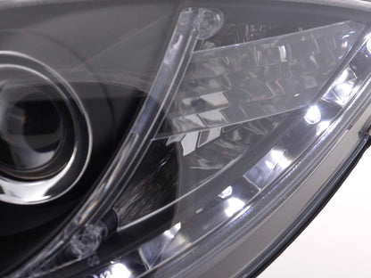 Scheinwerfer Set Daylight LED TFL-Optik Seat Leon Typ 1P / Altea/Toledo Typ 5P schwarz