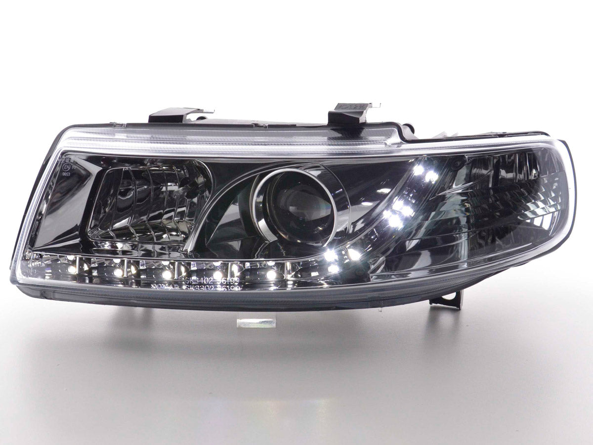 Scheinwerfer Set Daylight LED TFL-Optik Seat Leon Typ 1M Bj. 99-05 chrom