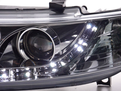 Scheinwerfer Set Daylight LED TFL-Optik Seat Leon Typ 1M Bj. 99-05 chrom
