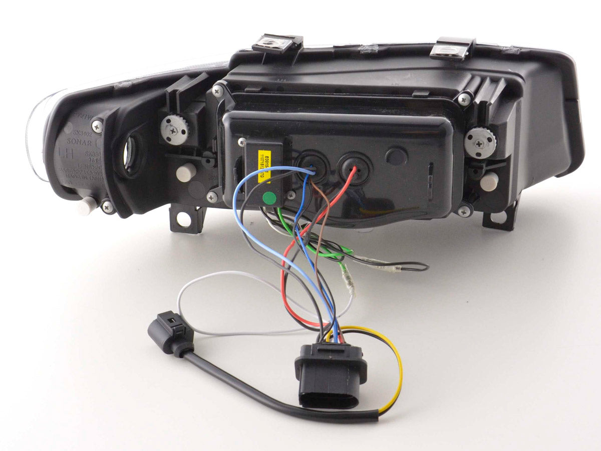 Scheinwerfer Set Daylight LED TFL-Optik Seat Leon Typ 1M Bj. 99-05 chrom