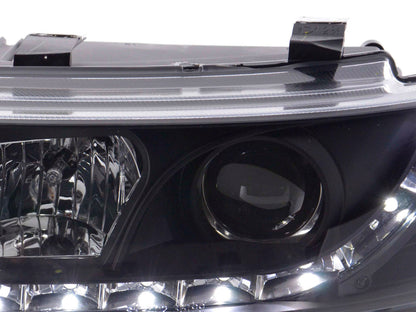 Scheinwerfer Set Daylight LED TFL-Optik Seat Leon Typ 1M Bj. 99-05 schwarz