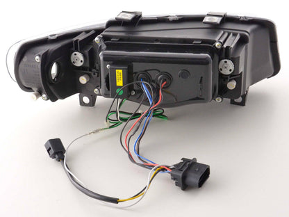 Scheinwerfer Set Daylight LED TFL-Optik Seat Leon Typ 1M Bj. 99-05 schwarz