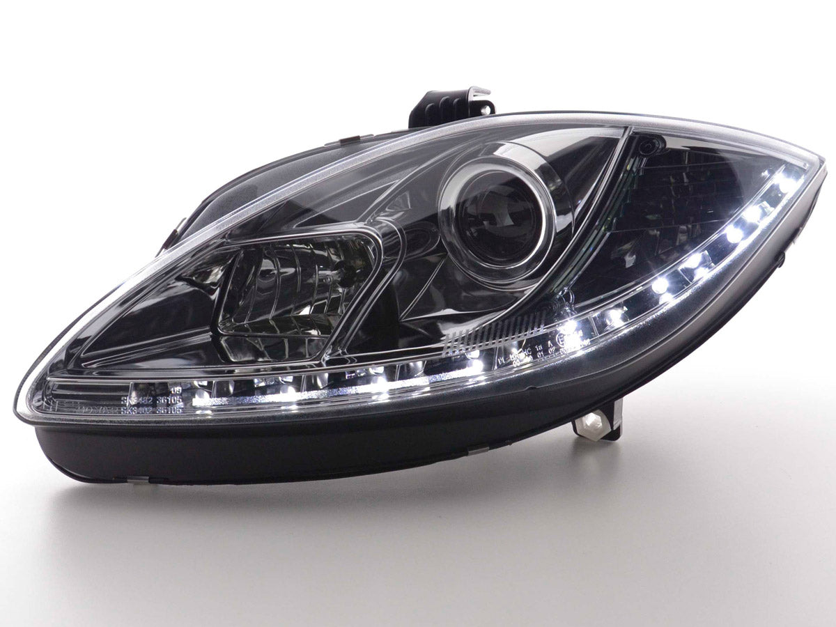 Scheinwerfer Set Daylight LED TFL-Optik Seat Leon 1P Bj. 09- chrom