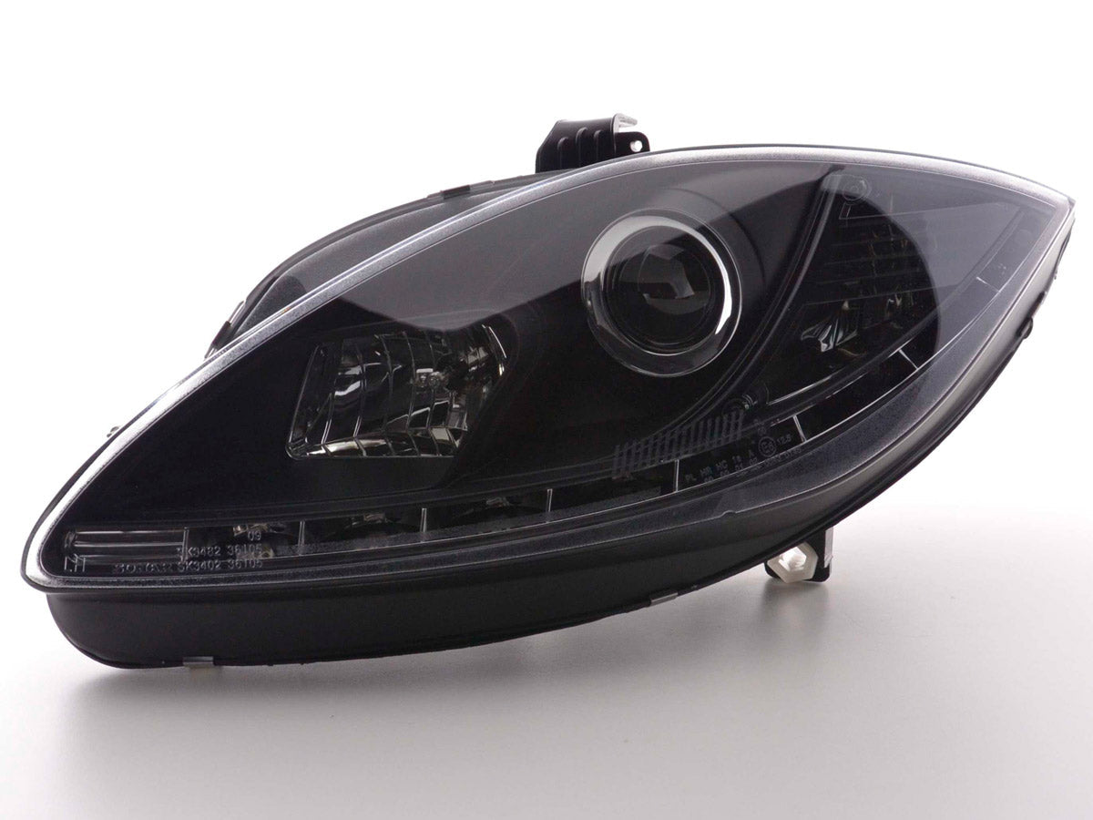 Scheinwerfer Set Daylight LED TFL-Optik Seat Leon 1P  09- schwarz