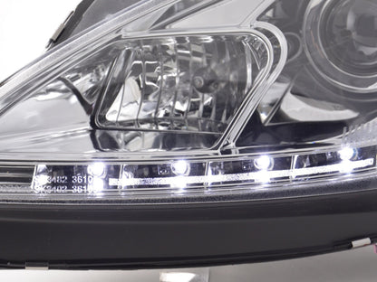 Scheinwerfer Set Daylight LED TFL-Optik Seat Leon 1P Bj. 09- chrom für Rechtslenker