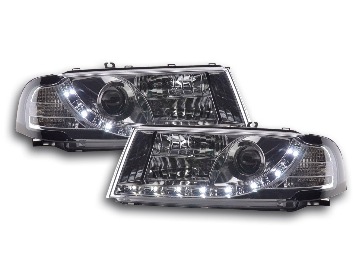 Scheinwerfer Set Daylight LED TFL-Optik Skoda Octavia Typ 1U Bj. 01-04 chrom
