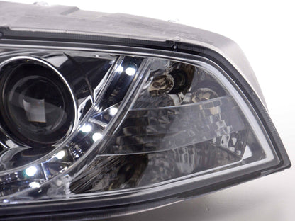 Scheinwerfer Set Daylight LED TFL-Optik Skoda Octavia Typ 1Z Bj. 04-08 chrom