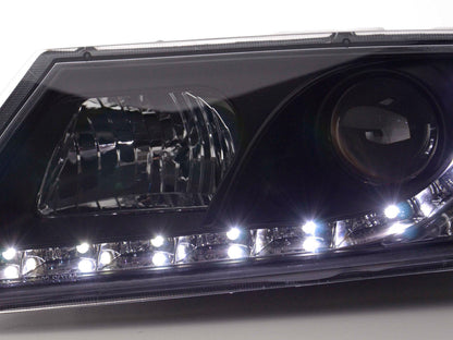 Scheinwerfer Set Daylight LED TFL-Optik Skoda Octavia Typ 1Z Bj. 04-08 schwarz