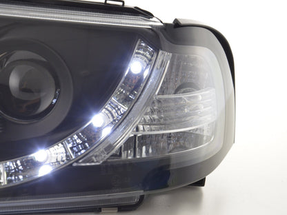 Scheinwerfer Set Daylight LED TFL-Optik Skoda Octavia Typ 1U Bj. 01-04 schwarz