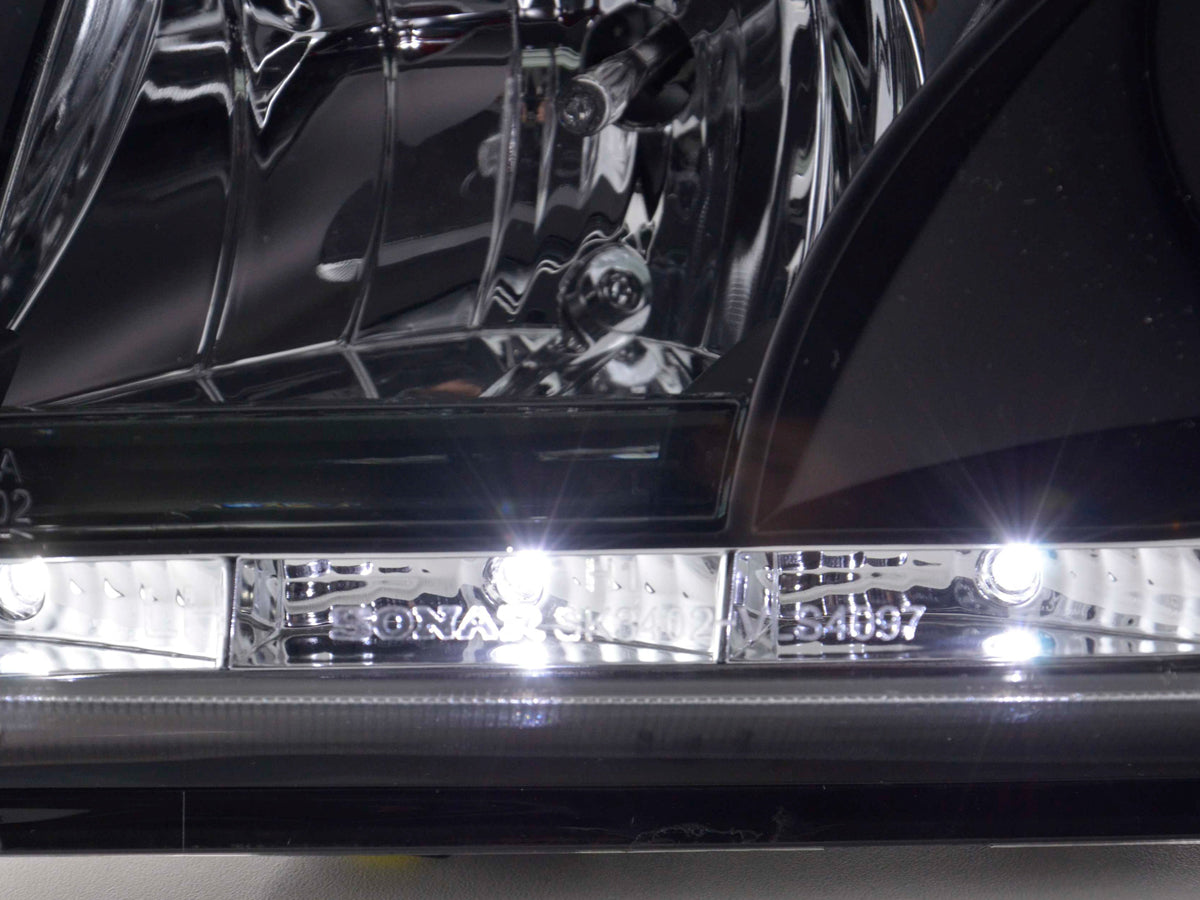 Scheinwerfer Set Daylight LED TFL-Optik Volvo S40/V40 Typ V Bj. 96-04 schwarz