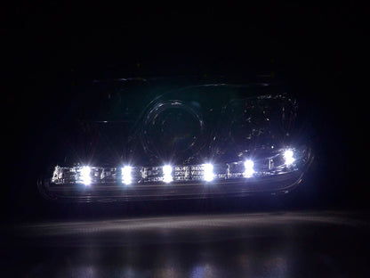 Scheinwerfer Set Daylight LED TFL-Optik VW Bora Typ 1J Bj. 99-04 chrom