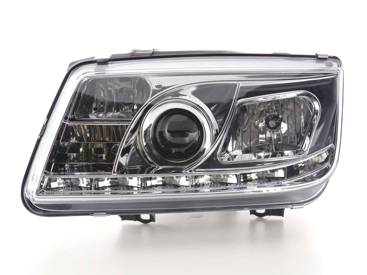 Scheinwerfer Set Daylight LED TFL-Optik VW Bora Typ 1J Bj. 99-04 chrom