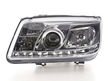 Scheinwerfer Set Daylight LED TFL-Optik VW Bora Typ 1J Bj. 99-04 chrom