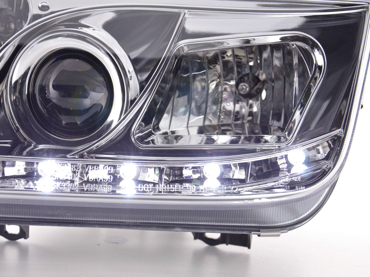Scheinwerfer Set Daylight LED TFL-Optik VW Bora Typ 1J Bj. 99-04 chrom