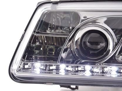Scheinwerfer Set Daylight LED TFL-Optik VW Bora Typ 1J Bj. 99-04 chrom